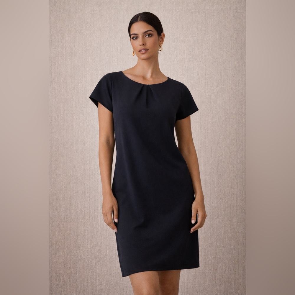 Lands' End Elegant Black Midi Dress - Picture 3 of 15